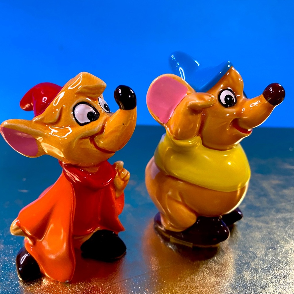 Walt Disney Vintage Classic Cinderella Mice Jaq & Gus Porcelain Figurines Japan - Picture 2 of 12